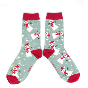 Blue Snowmen Socks