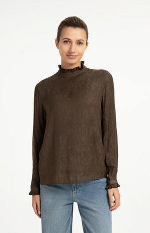 Brown Snake Textured Blouse