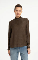 Load image into Gallery viewer, Brown Snake Textured Blouse
