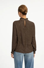 Load image into Gallery viewer, Brown Snake Textured Blouse
