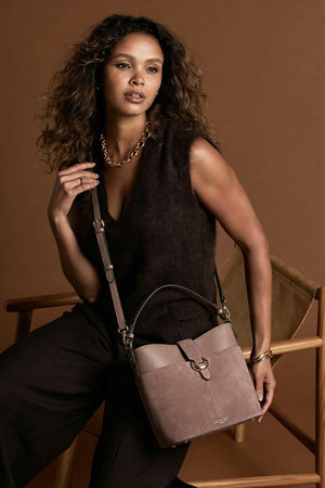 Taupe Indra Bucket Crossbody
