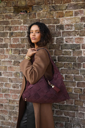 Purple Weave Slouch Hobo