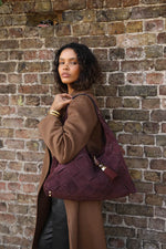 Load image into Gallery viewer, Purple Weave Slouch Hobo
