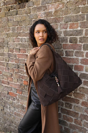 Chocolate Weave Slouch Hobo