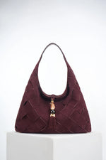 Load image into Gallery viewer, Purple Weave Slouch Hobo
