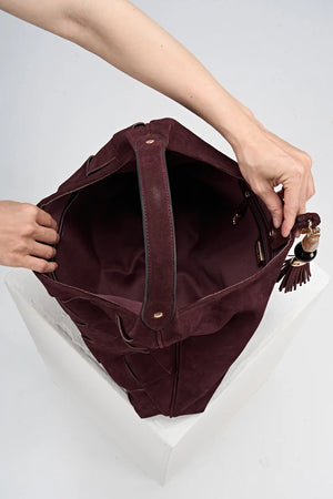 Purple Weave Slouch Hobo