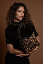 Load image into Gallery viewer, Leopard Grab Handle Roxanne Bag
