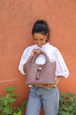 Load image into Gallery viewer, Taupe Suky Woven Crossbody
