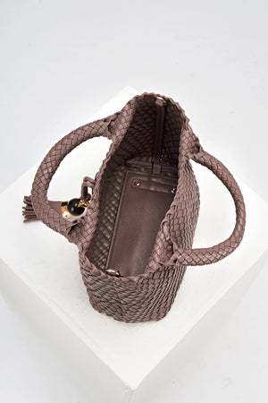 Taupe Suky Woven Crossbody