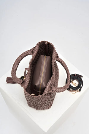 Taupe Suky Woven Crossbody