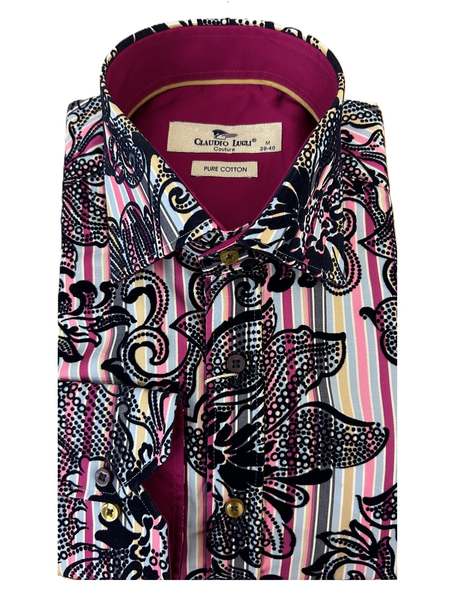 Fuchsia Flocked Floral