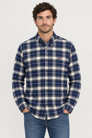 Navy Check Flannel Shirt