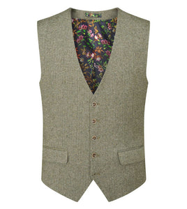 Skopes Sage Jude Herringbone Waistcoat