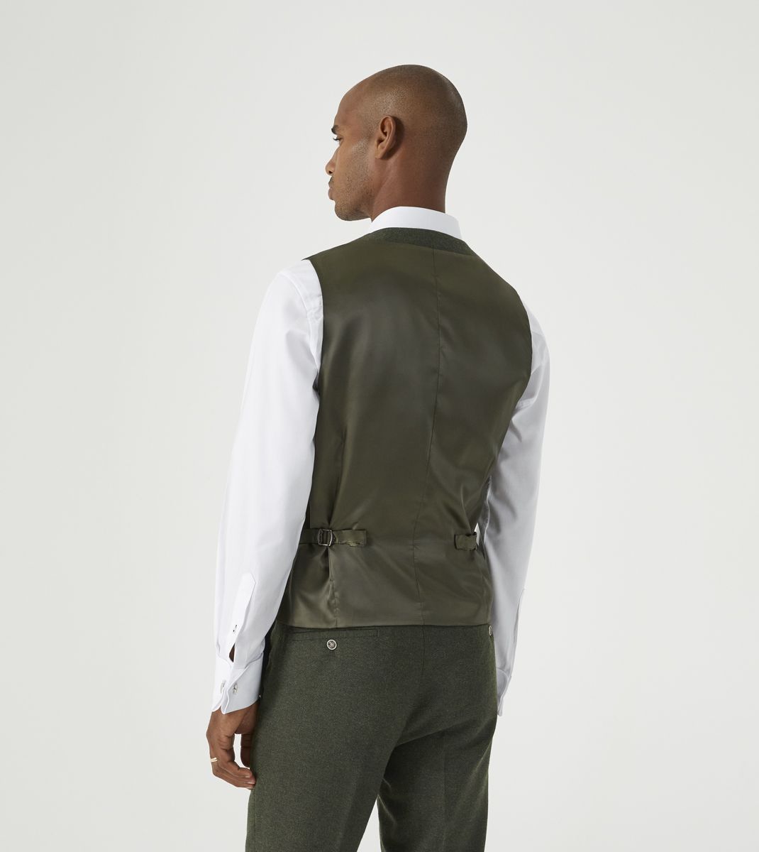 Skopes Olive Jude Herringbone Waistcoat