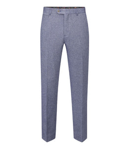 Skopes Blue Jude Herringbone Trousers Regular Leg