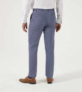 Skopes Blue Jude Herringbone Trousers Regular Leg