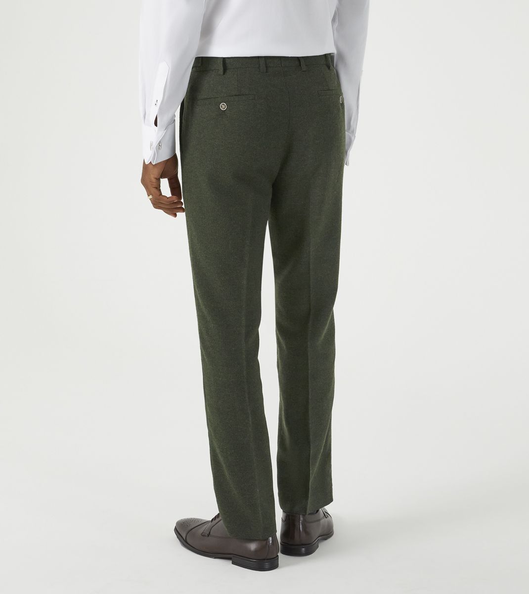 Skopes Olive Jude Herringbone Trousers Regular Length