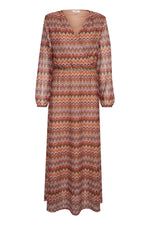 Load image into Gallery viewer, Cream Weave Stripe Maxi Dress Multi
