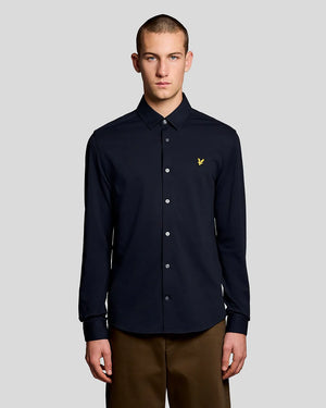 Navy Oxford Jersey Shirt