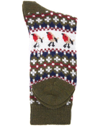 Olive Robin Fairsile Socks