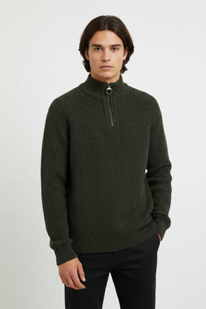 Olive Fleck Half Zip