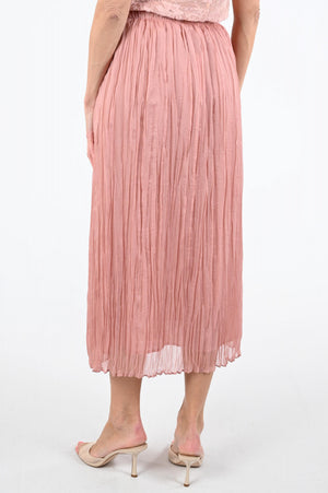 Rose Crinkle Look Skirt