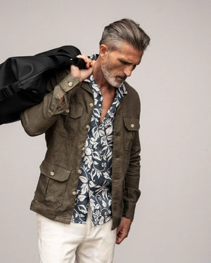 Khaki Linen Overshirt