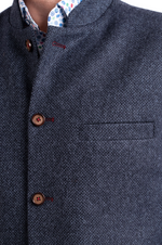 Load image into Gallery viewer, Blue Pernith Long Tweed Waistcoat
