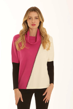 Pink Cowl Neck Jumper