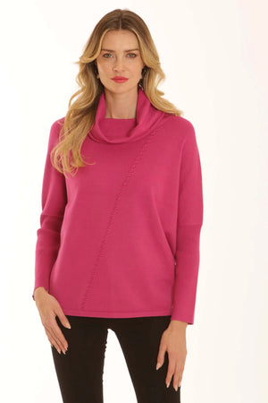 Pink Cowl Neck Jumper