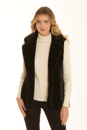Chocolate Solid Fur Gilet