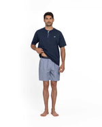 Load image into Gallery viewer, Navy T-Shirt Pyjama Set
