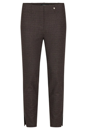 Brown Houndstooth Rose Trousers
