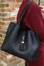 Load image into Gallery viewer, Black Saskia Tote Bag
