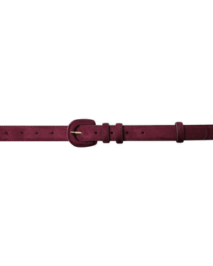 Wine Suede Look Belt