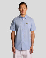 Load image into Gallery viewer, Blue Grid Check Short Sleeve Shirt
