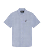 Load image into Gallery viewer, Blue Grid Check Short Sleeve Shirt
