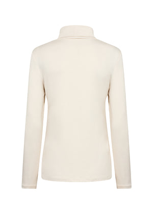 Cream Turtle Neck Top