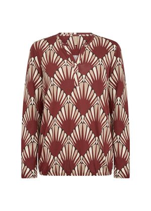 Rust Geometric Print Blouse