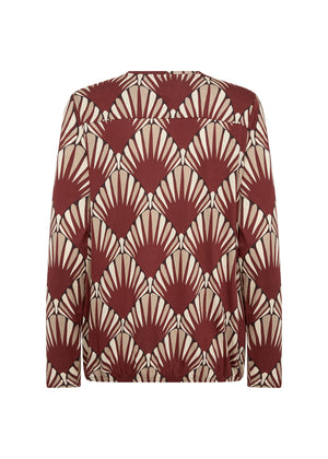 Rust Geometric Print Blouse