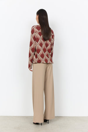 Rust Geometric Print Blouse
