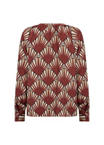 Load image into Gallery viewer, Rust Geometric Print Blouse
