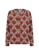 Load image into Gallery viewer, Rust Geometric Print Blouse

