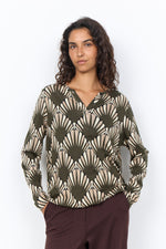 Load image into Gallery viewer, Forest Geometric Print Blouse
