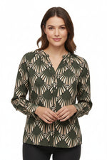 Load image into Gallery viewer, Forest Geometric Print Blouse
