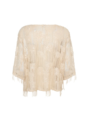 Cream Sequin Detail Jenda Blouse