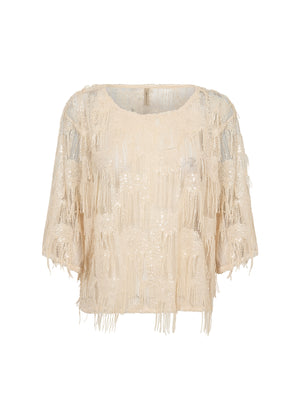 Cream Sequin Detail Jenda Blouse