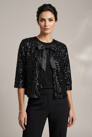 Black Sequin Jasleen Cardigan