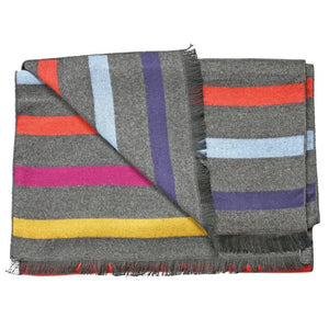 Multi Stripe On Grey Bamboo Scarf