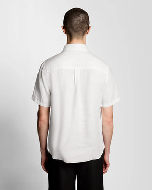 White Linen Short Sleeve Shirt